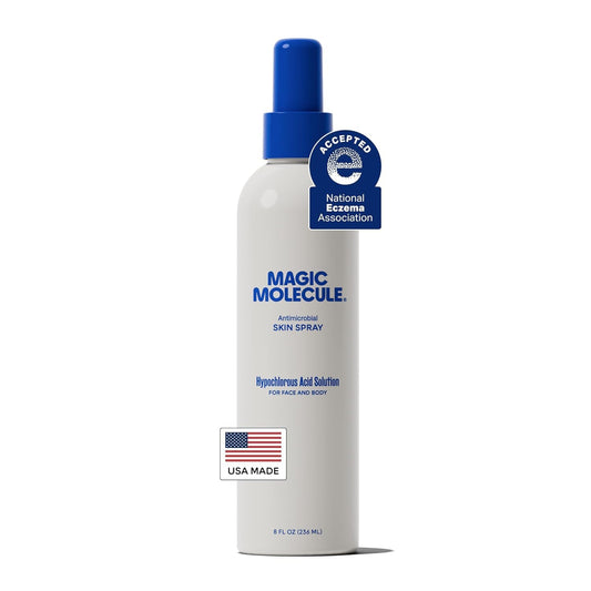 Magic Molecule Hypochlorous Acid Spray for Breakout-Prone Skin, Eczema & Itchy Rashes | Helps 50+ Dermal Issues | Safe for Multiple Daily Uses | For All Skin Types | 8 oz Spray