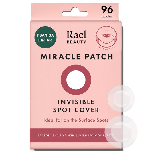 Rael Pimple Patches, Miracle Invisible Spot Cover - Hydrocolloid Acne Pimple Patch, Absorbs Zits & Blemish, Korean Skin Care, 2 Sizes (96 Count)