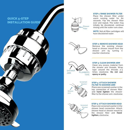 AquaBliss High Output Revitalizing Shower Filter - Reduces Dry Itchy Skin, Dandruff, Eczema, and Dramatically Improves The Condition of Your Skin, Hair and Nails - Chrome (SF100)