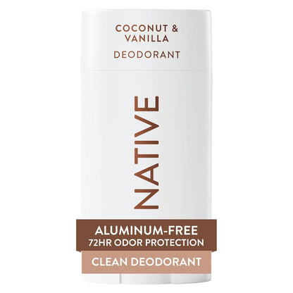Native Deodorant Contains Naturally Derived Ingredients, 72 Hour Odor Control, Deodorant for Women and Men, Aluminum Free, Coconut & Vanilla 2.65oz