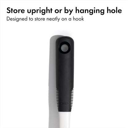 OXO Good Grips Dish Brush, Nylon Bristles with Built-in Scraper, Safe for Non-Stick Cookware, Non-Slip Handle, Dishwasher Safe