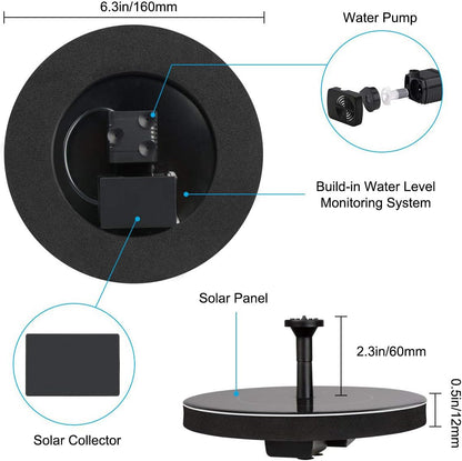 LAWOHO Solar Fountain Pump 1.5W Upgraded Submersible Solar Water Fountain Panel Kit for Bird Bath,Small Pond,Garden and Lawn