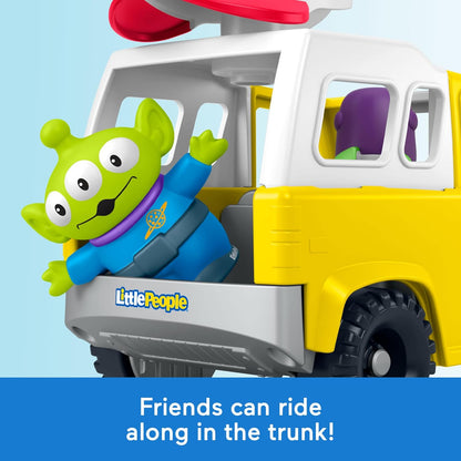 Fisher-Price Little People Toddler Toy Disney & Pixar Toy Story Pizza Planet Truck with Buzz Lightyear & Alien Figures for Kids Ages 18+ Months