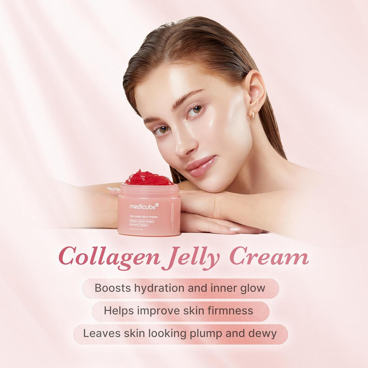 medicube Collagen Jelly Cream- Niacinamide & Freeze-Dried Hydrolyzed Collagen - Boosts skin's barrier hydration and gives 24h Glow & Lifted Look - Korean skincare (1.69 Fl Oz (Pack of 1))