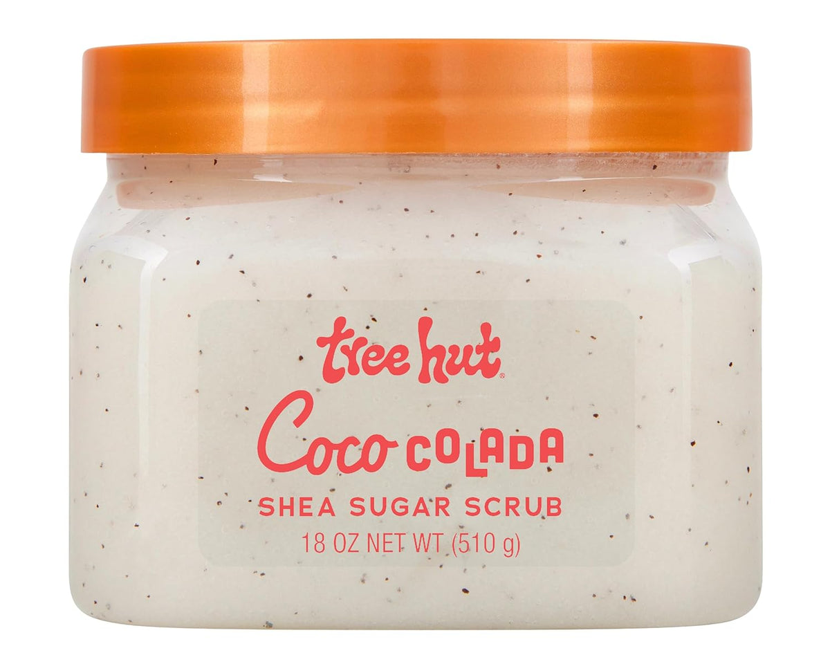 Tree Hut Coco Colada Shea Sugar Scrub, Exfoliating & Hydrating Body Scrub with Shea Butter & Essential Oils, Smooth & Soften Skin, 18 oz