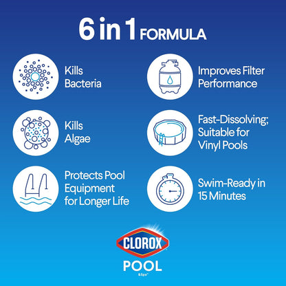 Clorox® Pool&Spa™ Shock XTRABLUE® Plus, Kills Bacteria & Algae in Swimming Pools, Swim-Ready in 15 Minutes, (12-Pack), Granular