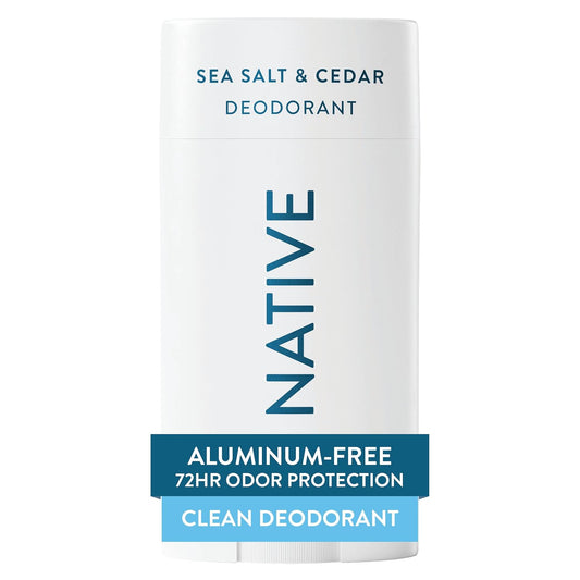 Native Deodorant Contains Naturally Derived Ingredients, 72 Hour Odor Control, Deodorant for Women and Men, Aluminum Free, Sea Salt & Cedar 2.65oz