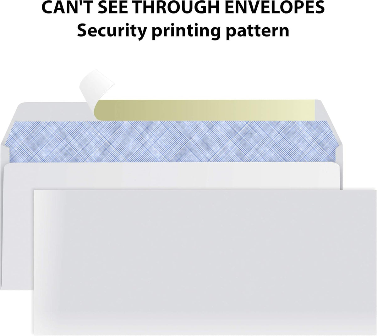 #10 Envelopes Letter Size Self Seal | 500 Business Mailing Security Peel and Sealing Envelope | 100% Tinted | no 10 White Windowless Legal Regular Plain Envelops Pack | 4-1/8 x 9-1/2 Inches | 24 LB