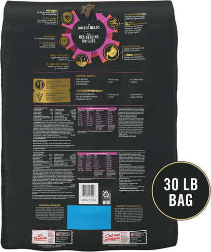 Purina Pro Plan Sensitive Skin and Stomach Dog Food Dry, Adult Salmon & Rice Formula, Digestive Health - 30 lb. Bag