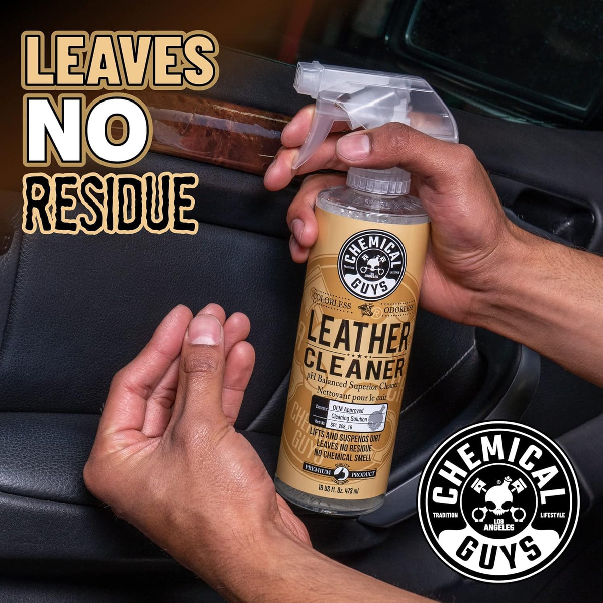 Chemical Guys Leather Cleaner and Conditioner Kit - Car Cleaner and Conditioner, Safely Cleans & Conditions Leather Car Interiors, Furniture, Shoes, Boots, Bags, Apparel & More, 2 Bottles (16 oz Each)