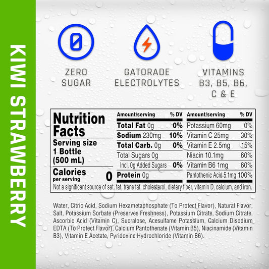 Propel, Kiwi Strawberry, Zero Calorie Sports Drinking Water with Electrolytes and Vitamins C&E, 16.9 Fl Oz (12 Count)