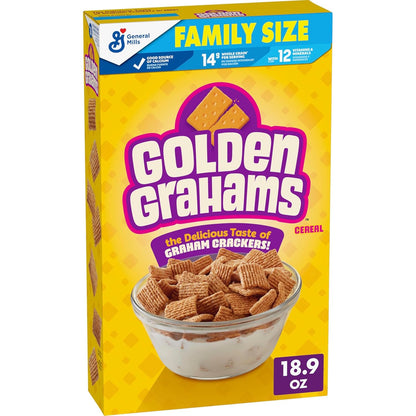 Golden Grahams Breakfast Cereal, Graham Cracker Taste, Made with Whole Grain, Family Size, 18.9 oz