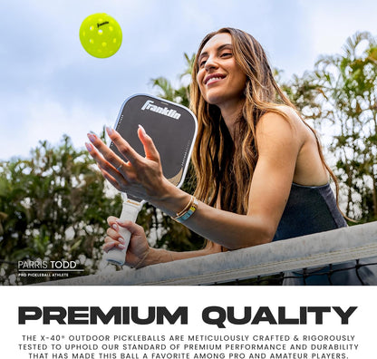 Franklin Sports X-40 Outdoor Pickleballs - Official Ball of USA Pickleball, APP Tour + US Open - Regulation Size